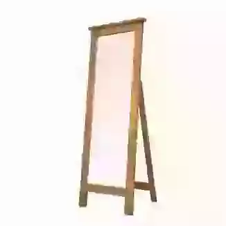 Country Style Chunky Pine Cheval Mirror